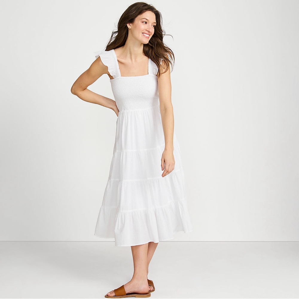 Smocked white dress